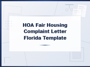 Florida Hoa Fair Housing Complaint Letter Template