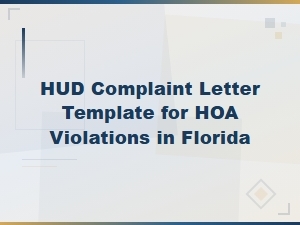 Florida Fair Housing Hud Complaint Letter Template